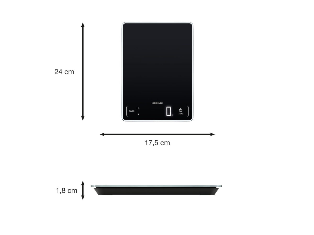 Soehnle Page Profi 100 fekete konyhai mérleg - Image 2